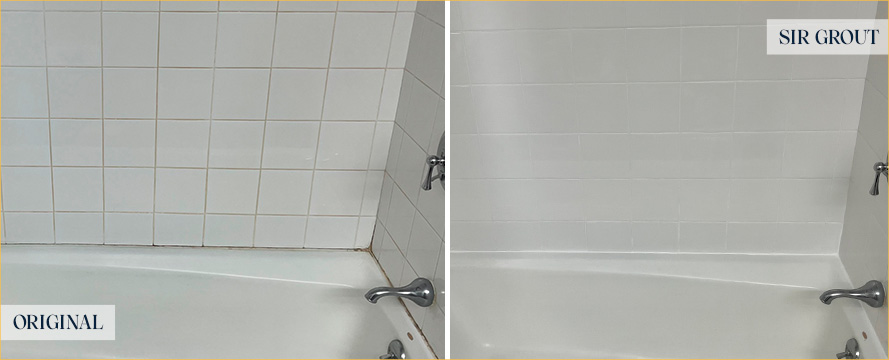 Bathroom Shower Before and After Our Aravada Grout Sealing