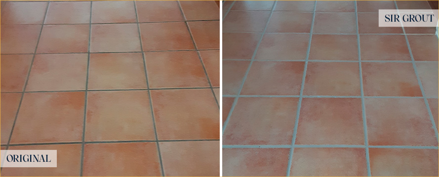 Floor Before and After a Flawless Grout Sealing in Westminster, CO
