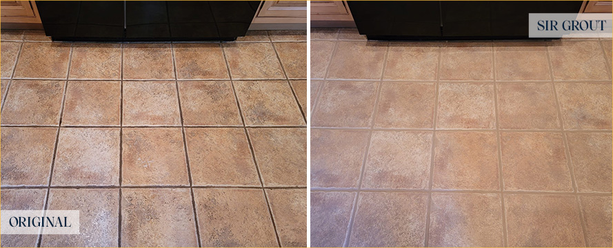Floor Before and After a Flawless Grout Sealing in Denver, CO